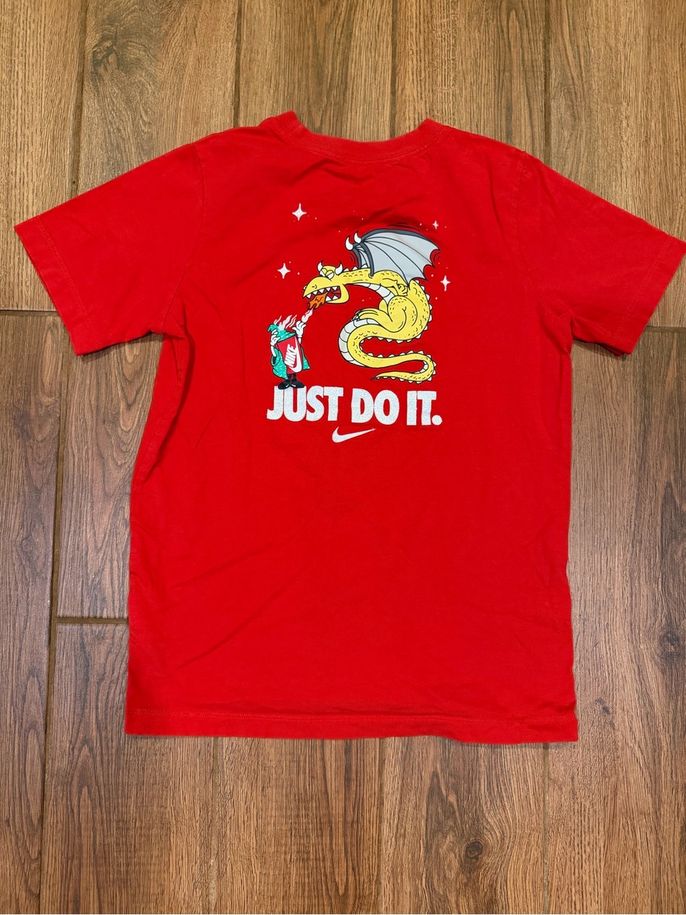 Nike Kids' Red "Just Do It" Dragon Graphic Tee / large